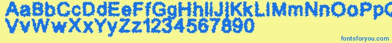 Splatz2-fontti – siniset fontit keltaisella taustalla