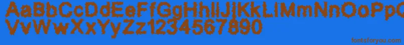 Splatz2 Font – Brown Fonts on Blue Background