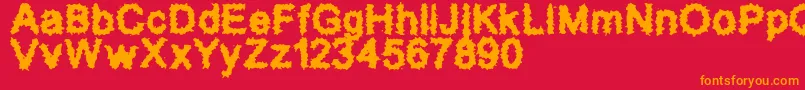 Czcionka Splatz2 – pomarańczowe czcionki na czerwonym tle