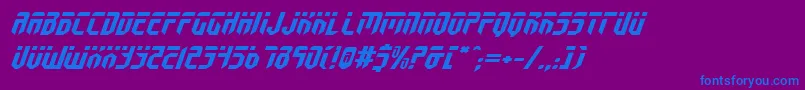 フォントFedyralv2ei – 紫色の背景に青い文字