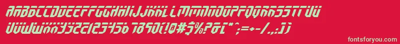 フォントFedyralv2ei – 赤い背景に緑の文字