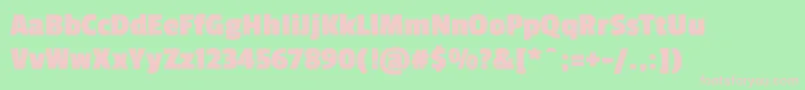 PassiononeBold-fontti – vaaleanpunaiset fontit vihreällä taustalla
