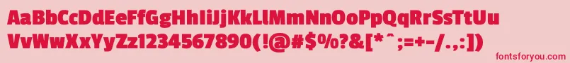 Fonte PassiononeBold – fontes vermelhas em um fundo rosa