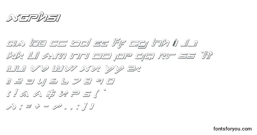 Schriftart Xephsi – Alphabet, Zahlen, spezielle Symbole