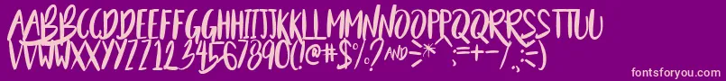 BeautyAndTheBeastSample Font – Pink Fonts on Purple Background