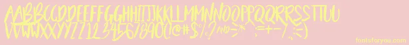 BeautyAndTheBeastSample Font – Yellow Fonts on Pink Background