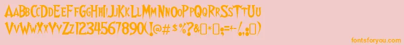 WalshesRegular Font – Orange Fonts on Pink Background