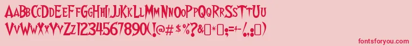 WalshesRegular Font – Red Fonts on Pink Background