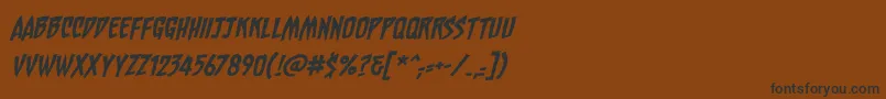 Шрифт ChainsawzbbItal – чёрные шрифты на коричневом фоне