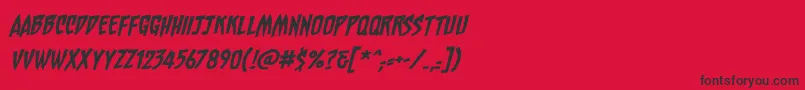 ChainsawzbbItal Font – Black Fonts on Red Background