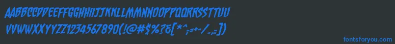 ChainsawzbbItal Font – Blue Fonts on Black Background