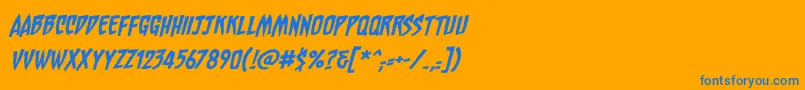 ChainsawzbbItal Font – Blue Fonts on Orange Background