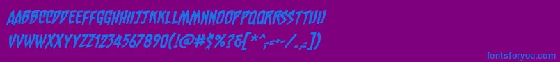 Saiba mais sobre a fonte ChainsawzbbItal Fonte ChainsawzbbItal – fontes azuis em um fundo violeta