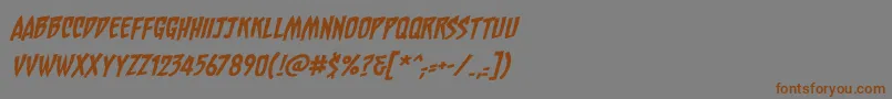 Шрифт ChainsawzbbItal – коричневые шрифты на сером фоне