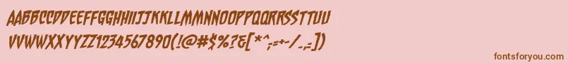 ChainsawzbbItal Font – Brown Fonts on Pink Background