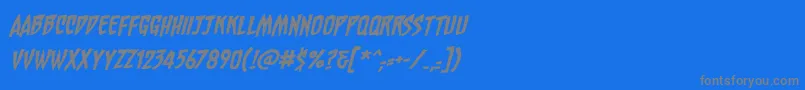 ChainsawzbbItal Font – Gray Fonts on Blue Background