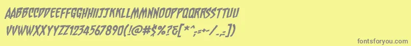 ChainsawzbbItal Font – Gray Fonts on Yellow Background
