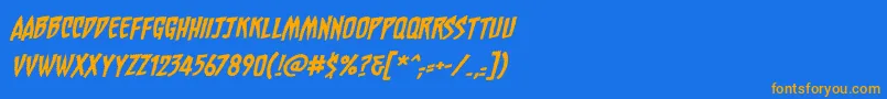ChainsawzbbItal Font – Orange Fonts on Blue Background