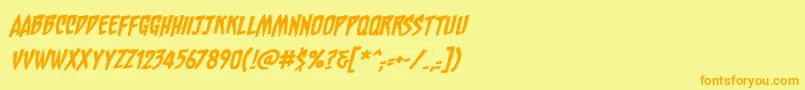 ChainsawzbbItal Font – Orange Fonts on Yellow Background
