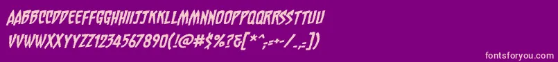 ChainsawzbbItal Font – Pink Fonts on Purple Background
