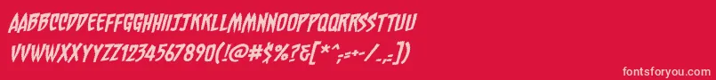 Saiba mais sobre a fonte ChainsawzbbItal Fonte ChainsawzbbItal – fontes rosa em um fundo vermelho