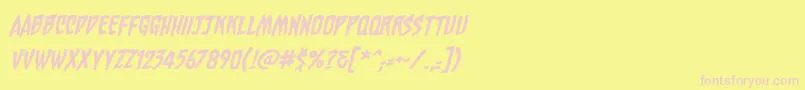 ChainsawzbbItal Font – Pink Fonts on Yellow Background