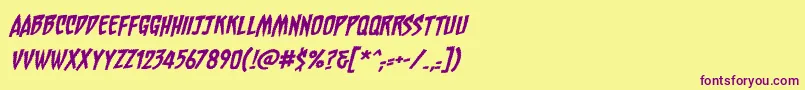 ChainsawzbbItal Font – Purple Fonts on Yellow Background