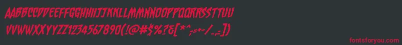 ChainsawzbbItal Font – Red Fonts on Black Background