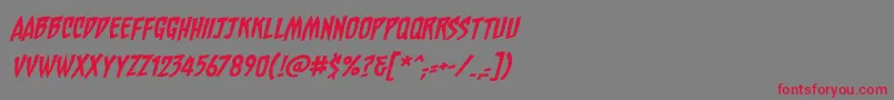 ChainsawzbbItal Font – Red Fonts on Gray Background
