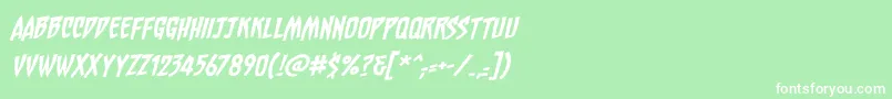 ChainsawzbbItal Font – White Fonts on Green Background