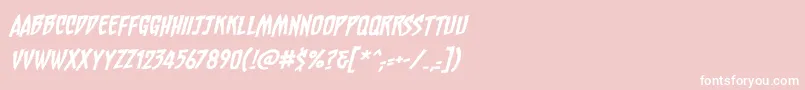 フォントChainsawzbbItal – ピンクの背景に白い文字