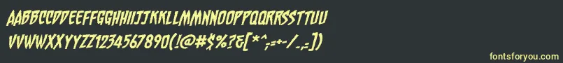 ChainsawzbbItal Font – Yellow Fonts on Black Background