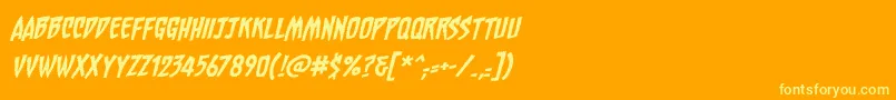 ChainsawzbbItal Font – Yellow Fonts on Orange Background