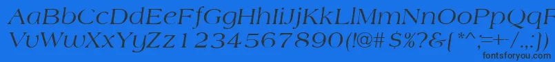 Fonte AmherstItalic – fontes pretas em um fundo azul