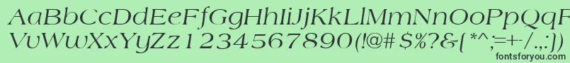 Шрифт AmherstItalic – чёрные шрифты на зелёном фоне