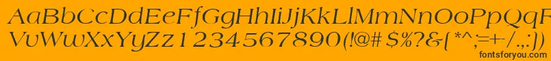 AmherstItalic-Schriftart – Schwarze Schriften auf orangefarbenem Hintergrund