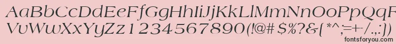 Fonte AmherstItalic – fontes pretas em um fundo rosa