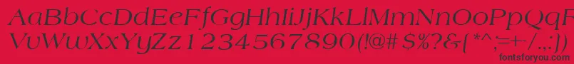 Fonte AmherstItalic – fontes pretas em um fundo vermelho