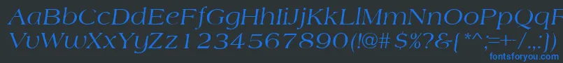 AmherstItalic Font – Blue Fonts on Black Background