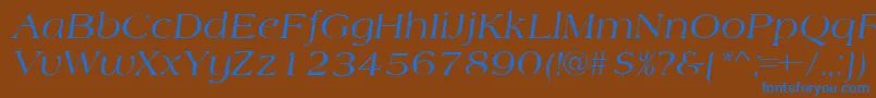 AmherstItalic Font – Blue Fonts on Brown Background