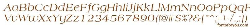 AmherstItalic-Schriftart – Braune Schriften auf weißem Hintergrund