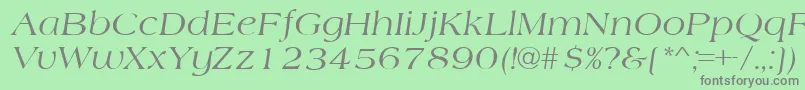 フォントAmherstItalic – 緑の背景に灰色の文字