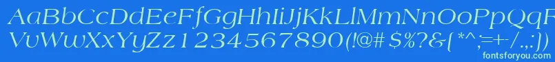 AmherstItalic Font – Green Fonts on Blue Background