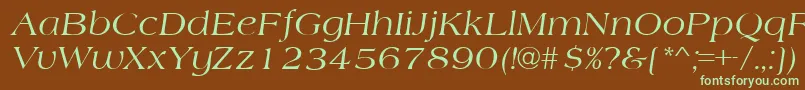 AmherstItalic-Schriftart – Grüne Schriften auf braunem Hintergrund