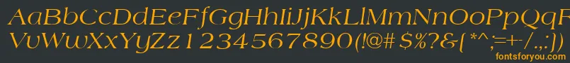 AmherstItalic-fontti – oranssit fontit mustalla taustalla