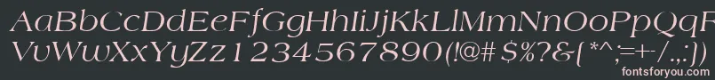 Шрифт AmherstItalic – розовые шрифты на чёрном фоне