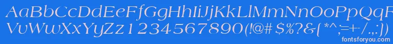 Шрифт AmherstItalic – розовые шрифты на синем фоне