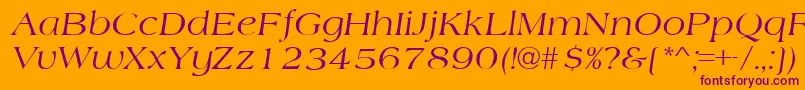 AmherstItalic-fontti – violetit fontit oranssilla taustalla