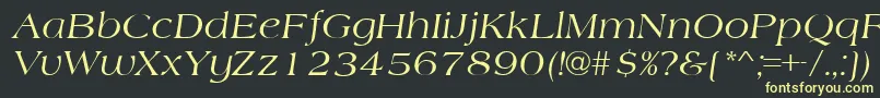 フォントAmherstItalic – 黒い背景に黄色の文字