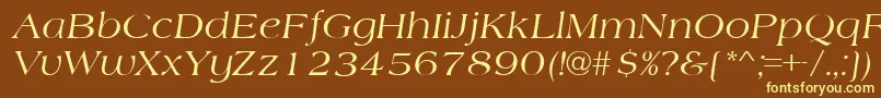 Czcionka AmherstItalic – żółte czcionki na brązowym tle